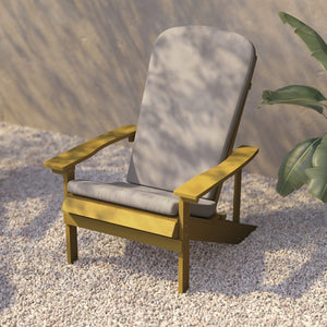 English Elm Charlestown Set of 2 All-Weather Adirondack Chairs with Cushions for Stylish Outdoor Relaxation Cream Cushions/Yellow Frame 2-JJ-C14501-CSNCR-YLW-GG