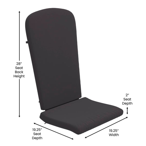 English Elm Charlestown Set of 2 All-Weather Adirondack Chairs with Cushions for Stylish Outdoor Relaxation Gray Cushions/Slate Gray Frame 2-JJ-C14501-CSNGY-SLT-GG