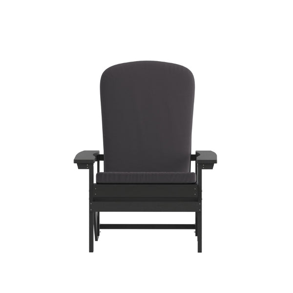 English Elm Charlestown Set of 2 All-Weather Adirondack Chairs with Cushions for Stylish Outdoor Relaxation Gray Cushions/Slate Gray Frame 2-JJ-C14501-CSNGY-SLT-GG