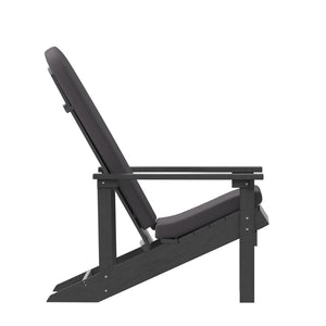 English Elm Charlestown Set of 2 All-Weather Adirondack Chairs with Cushions for Stylish Outdoor Relaxation Gray Cushions/Slate Gray Frame 2-JJ-C14501-CSNGY-SLT-GG