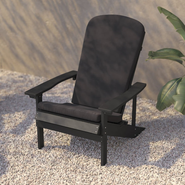 English Elm Charlestown Set of 2 All-Weather Adirondack Chairs with Cushions for Stylish Outdoor Relaxation Gray Cushions/Slate Gray Frame 2-JJ-C14501-CSNGY-SLT-GG