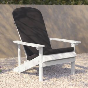 English Elm Charlestown Set of 2 All-Weather Adirondack Chairs with Cushions for Stylish Outdoor Relaxation Gray Cushions/White Frame 2-JJ-C14501-CSNGY-WH-GG