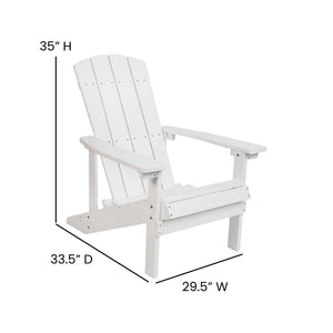English Elm Charlestown Set of 2 All-Weather Adirondack Chairs with Cushions for Stylish Outdoor Relaxation Teal Cushions/White Frame 2-JJ-C14501-CSNTL-WH-GG