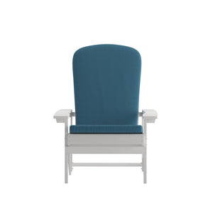 English Elm Charlestown Set of 2 All-Weather Adirondack Chairs with Cushions for Stylish Outdoor Relaxation Teal Cushions/White Frame 2-JJ-C14501-CSNTL-WH-GG