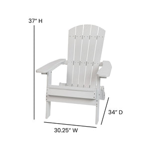English Elm Charlestown Set of 2 Durable Folding Adirondack Chairs for Effortless Indoor/Outdoor Relaxation Teal Cushions/White Frame 2-JJ-C14505-CSNTL-WH-GG