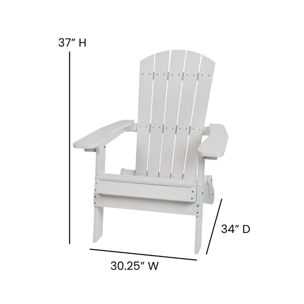 English Elm Charlestown Set of 2 Durable Folding Adirondack Chairs for Effortless Indoor/Outdoor Relaxation Teal Cushions/White Frame 2-JJ-C14505-CSNTL-WH-GG