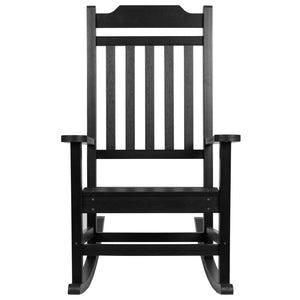 English Elm Set of 2 Winston All-Weather Rocking Chairs for Ultimate Comfort and Style on Your Porch or Patio Black 2-JJ-C14703-BK-GG