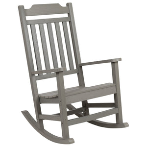 English Elm Set of 2 Winston All-Weather Rocking Chairs for Ultimate Comfort and Style on Your Porch or Patio Gray 2-JJ-C14703-GY-GG