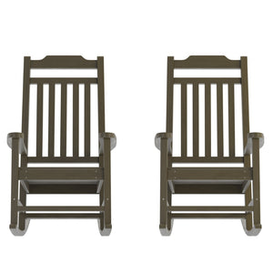 English Elm Set of 2 Winston All-Weather Rocking Chairs for Ultimate Comfort and Style on Your Porch or Patio Mahogany 2-JJ-C14703-MHG-GG