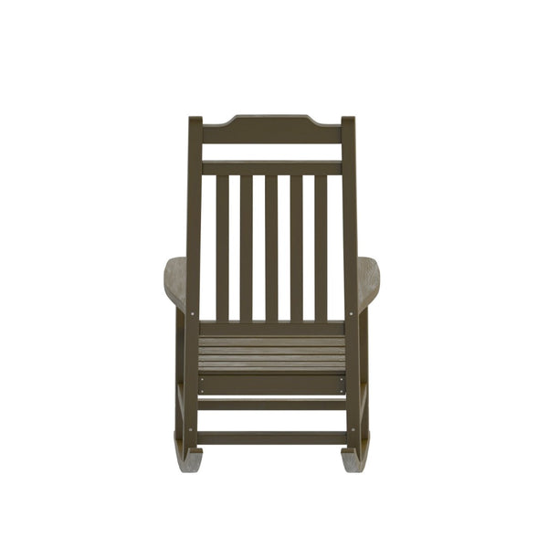 English Elm Set of 2 Winston All-Weather Rocking Chairs for Ultimate Comfort and Style on Your Porch or Patio Mahogany 2-JJ-C14703-MHG-GG