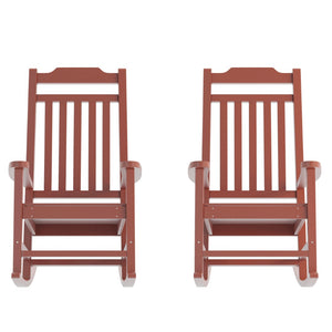 English Elm Set of 2 Winston All-Weather Rocking Chairs for Ultimate Comfort and Style on Your Porch or Patio Red 2-JJ-C14703-RED-GG
