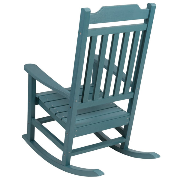 English Elm Set of 2 Winston All-Weather Rocking Chairs for Ultimate Comfort and Style on Your Porch or Patio Teal 2-JJ-C14703-TL-GG