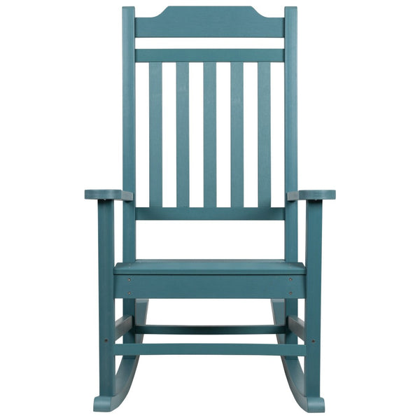 English Elm Set of 2 Winston All-Weather Rocking Chairs for Ultimate Comfort and Style on Your Porch or Patio Teal 2-JJ-C14703-TL-GG