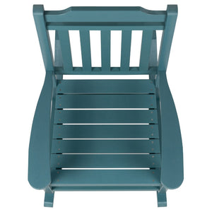 English Elm Set of 2 Winston All-Weather Rocking Chairs for Ultimate Comfort and Style on Your Porch or Patio Teal 2-JJ-C14703-TL-GG