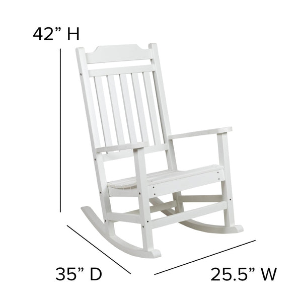 English Elm Set of 2 Winston All-Weather Rocking Chairs for Ultimate Comfort and Style on Your Porch or Patio White 2-JJ-C14703-WH-GG