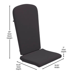 English Elm Savannah Set of 2 All-Weather Adirondack Rocking Chairs for Ultimate Outdoor Relaxation and Comfort Gray Cushions/Black Frame 2-JJ-C14705-CSNGY-BK-GG