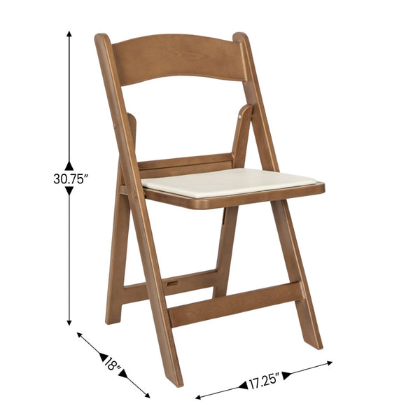 English Elm HERCULES 2 Pack Durable Indoor/Outdoor Folding Event Chairs with Classic Wood Look for Any Space Chestnut 2-L-1-WG-RESIN-CHSNT-GG