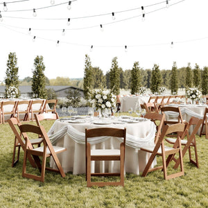 English Elm HERCULES 2 Pack Durable Indoor/Outdoor Folding Event Chairs with Classic Wood Look for Any Space Chestnut 2-L-1-WG-RESIN-CHSNT-GG