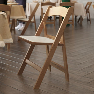 English Elm HERCULES 2 Pack Durable Indoor/Outdoor Folding Event Chairs with Classic Wood Look for Any Space Chestnut 2-L-1-WG-RESIN-CHSNT-GG