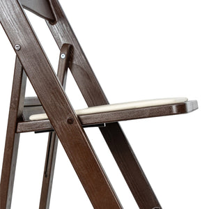 English Elm HERCULES 2 Pack Durable Indoor/Outdoor Folding Event Chairs with Classic Wood Look for Any Space Dark Brown 2-L-1-WG-RESIN-DKBRN-GG