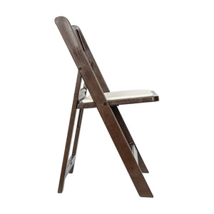 English Elm HERCULES 2 Pack Durable Indoor/Outdoor Folding Event Chairs with Classic Wood Look for Any Space Dark Brown 2-L-1-WG-RESIN-DKBRN-GG