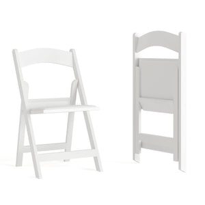 English Elm HERCULES 2 Pack Durable Indoor/Outdoor Folding Event Chairs with Classic Wood Look for Any Space White 2-LE-L-1-WHITE-GG