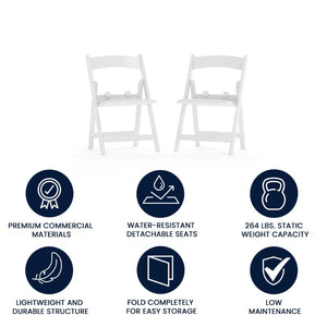 English Elm HERCULES Kids Folding Chairs Set of 2 | Durable, Lightweight Resin with Padded Seats for Events 2-LE-L-1K-GG