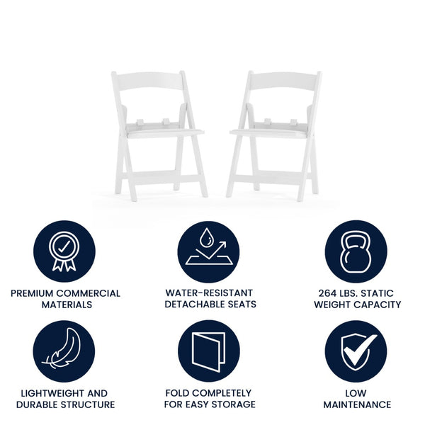 English Elm HERCULES Kids Folding Chairs Set of 2 | Durable, Lightweight Resin with Padded Seats for Events 2-LE-L-1K-GG