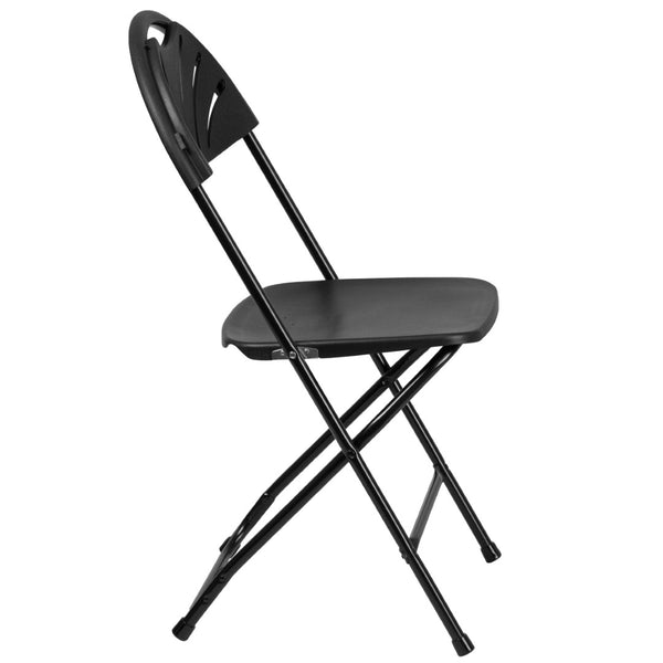 English Elm 2 Pack HERCULES Series Folding Chairs with 650 lb Capacity for Events, Home Use, and Storage Solutions Black 2-LE-L-4-BK-GG