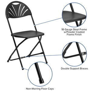 English Elm 2 Pack HERCULES Series Folding Chairs with 650 lb Capacity for Events, Home Use, and Storage Solutions Black 2-LE-L-4-BK-GG