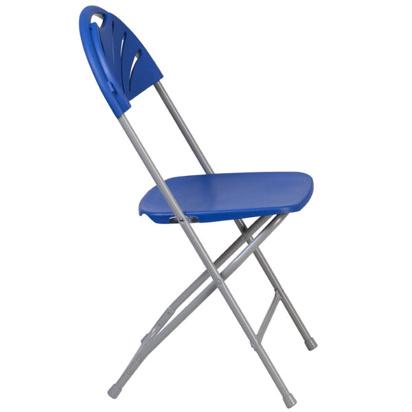 English Elm 2 Pack HERCULES Series Folding Chairs with 650 lb Capacity for Events, Home Use, and Storage Solutions Blue 2-LE-L-4-BL-GG