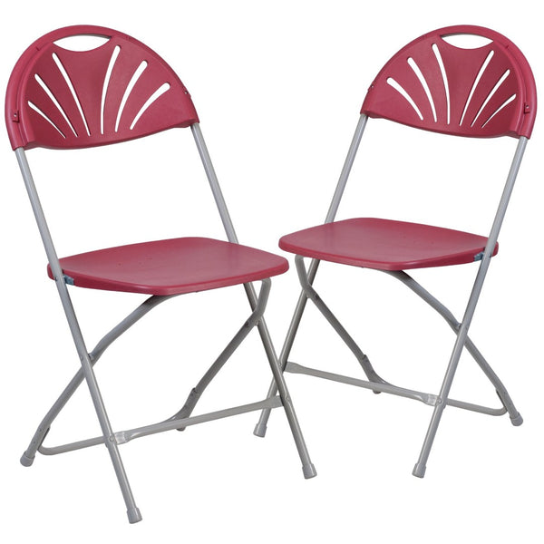 English Elm 2 Pack HERCULES Series Folding Chairs with 650 lb Capacity for Events, Home Use, and Storage Solutions Burgundy 2-LE-L-4-BUR-GG