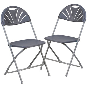 English Elm 2 Pack HERCULES Series Folding Chairs with 650 lb Capacity for Events, Home Use, and Storage Solutions Charcoal 2-LE-L-4-CH-GG