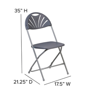 English Elm 2 Pack HERCULES Series Folding Chairs with 650 lb Capacity for Events, Home Use, and Storage Solutions Charcoal 2-LE-L-4-CH-GG