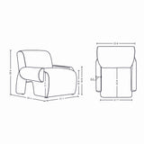 2-Piece Verandah 90.6" Sofa and Accent Chair in Beige 2-LSAC1769-BE Manhattan Comfort