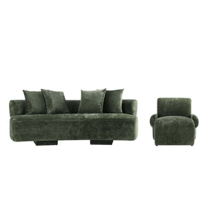 2-Piece Verandah 90.6" Sofa and Accent Chair in Olive Green 2-LSAC1769-OG Manhattan Comfort