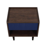 Duane Nightstand in Dark Brown and Navy Blue - Set of 2 2-NS-10GLF-NB Manhattan Comfort