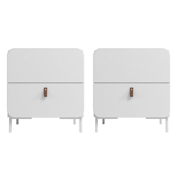 Bogardus Nightstand in White - Set of 2 2-NS-319AMC86 Manhattan Comfort