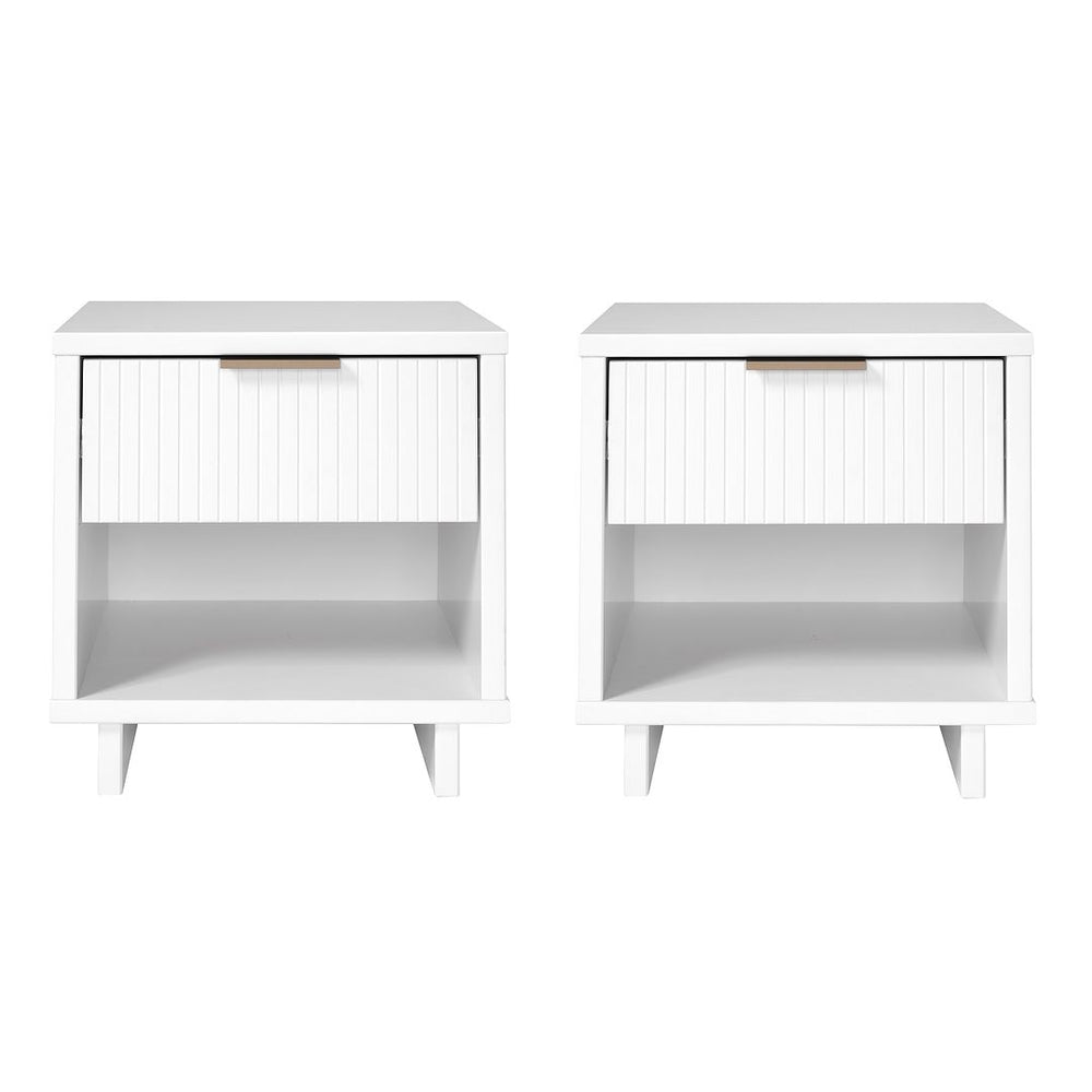 Manhattan Comfort Granville Modern 2- Piece Nightstand White 2-NS-5001