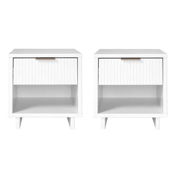 Manhattan Comfort Granville Modern 2- Piece Nightstand White 2-NS-5001