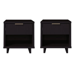 Manhattan Comfort Granville Modern 2- Piece Nightstand Black 2-NS-5002