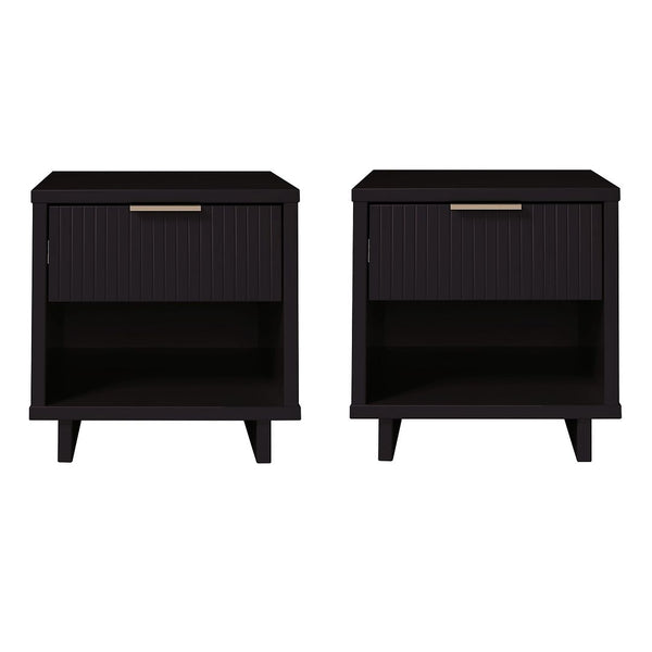 Manhattan Comfort Granville Modern 2- Piece Nightstand Black 2-NS-5002