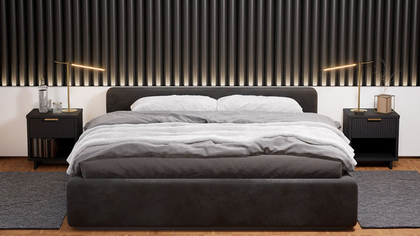 Manhattan Comfort Granville Modern 2- Piece Nightstand Black 2-NS-5002