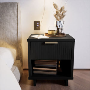 Manhattan Comfort Granville Modern 2- Piece Nightstand Black 2-NS-5002