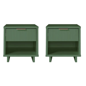 Manhattan Comfort Granville Modern 2- Piece Nightstand Sage Green 2-NS-5003