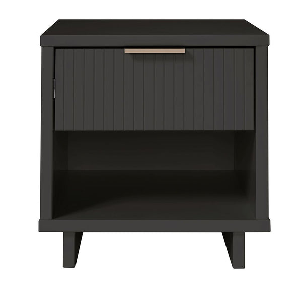 Manhattan Comfort Granville Modern 2- Piece Nightstand Dark Grey 2-NS-5005