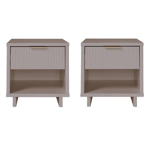 Manhattan Comfort Granville Modern 2- Piece Nightstand Light Grey 2-NS-5006