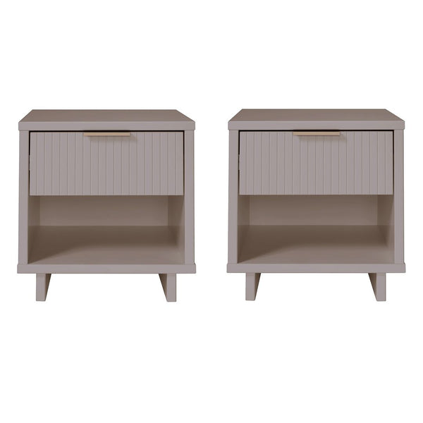 Manhattan Comfort Granville Modern 2- Piece Nightstand Light Grey 2-NS-5006