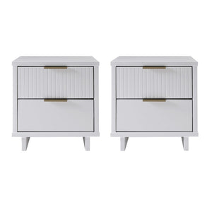 Manhattan Comfort Granville Modern 2- Piece Nightstand White 2-NS-5011