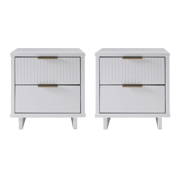 Manhattan Comfort Granville Modern 2- Piece Nightstand White 2-NS-5011